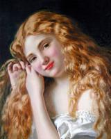 Anderson, Sophie Gengembre - Young Girl Fixing Her Hair